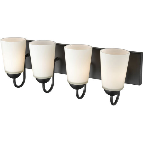 Ivey Lake 4 Light 21.5 inch Matte Black Vanity Light Wall Light